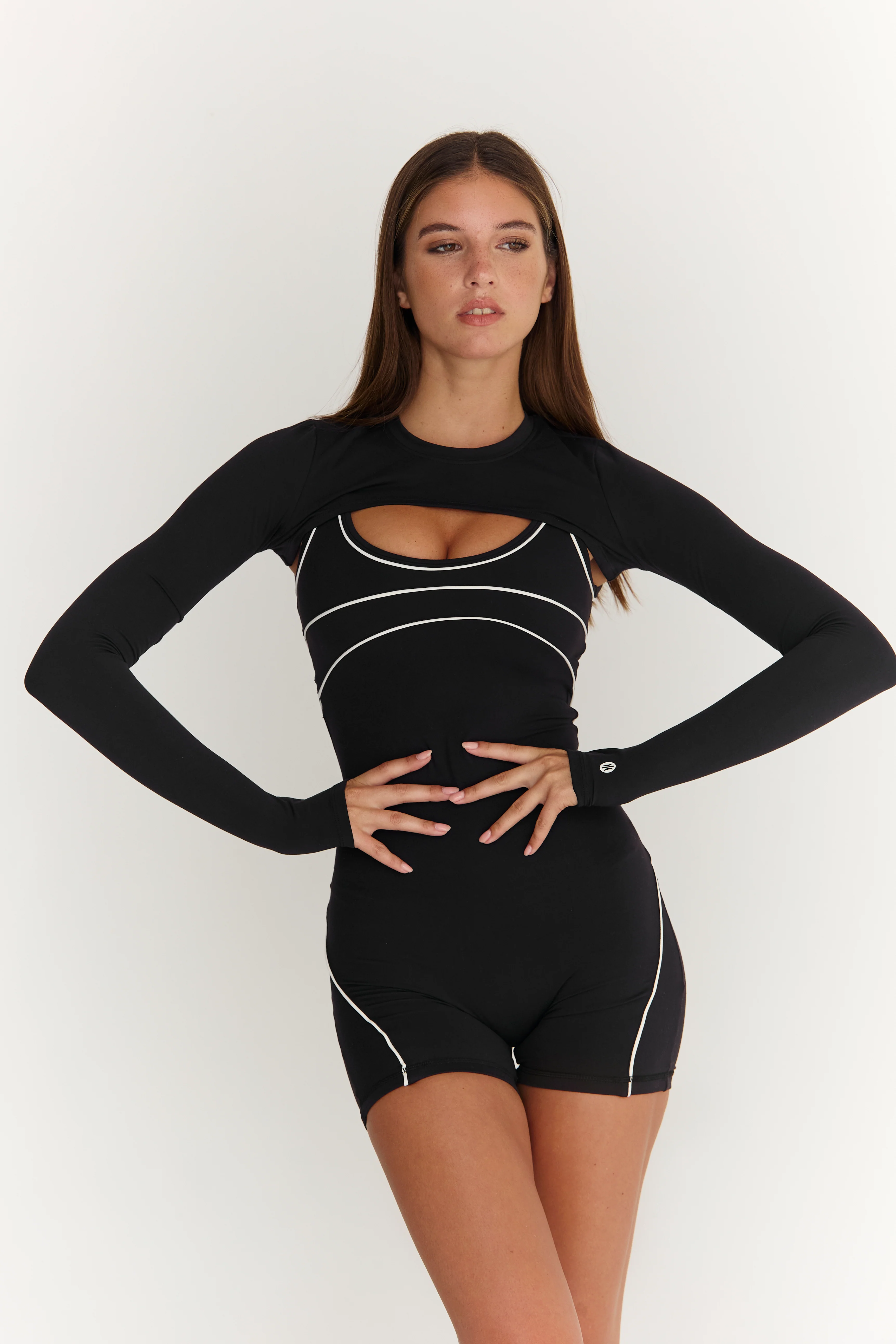Astoria Airvíve Short Onesie - Black/Cream - Image 3
