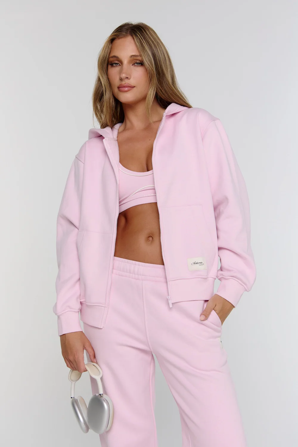 Astoria FormFleece Zip Hoodie - Powder Pink - Image 2