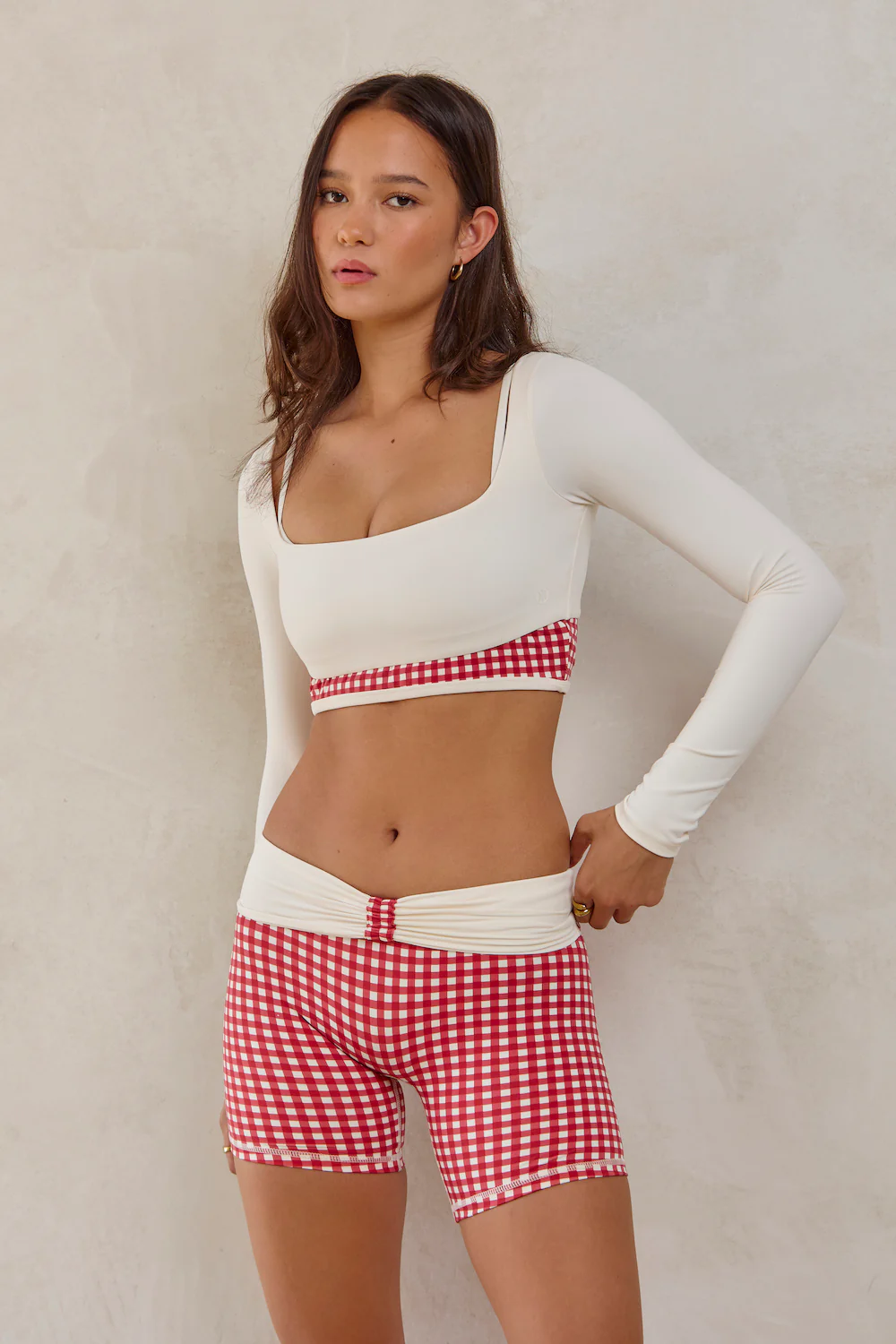 Astoria LUXE BALANCE Minimalist Sports Bra - Red Gingham - Image 5
