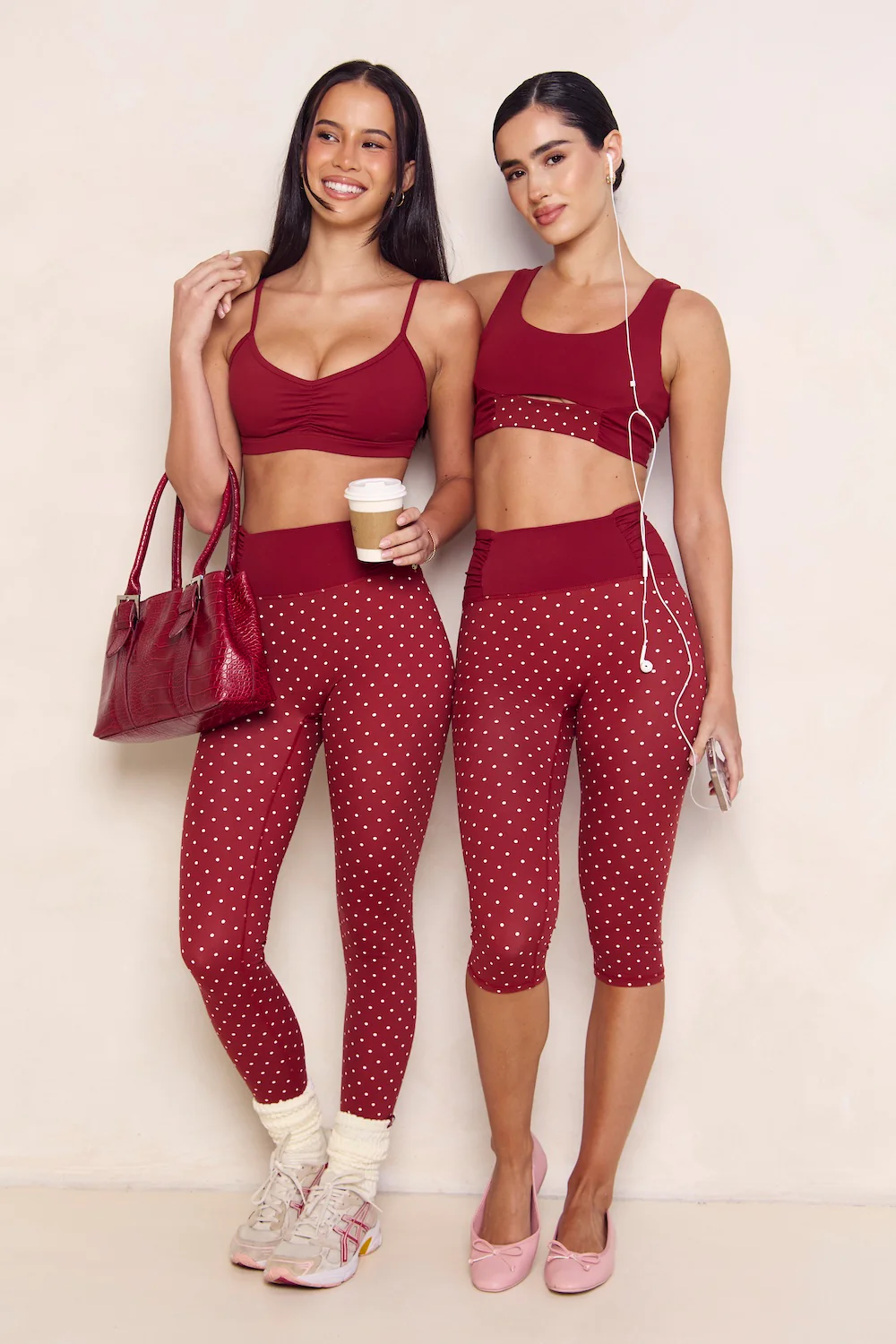 Astoria LUXE BALANCE Ruched Capri - Merlot Polka - Image 7
