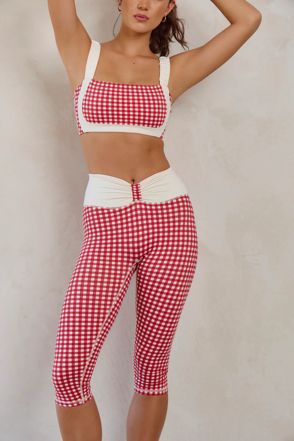 Astoria LUXE BALANCE Ruched Capri - Red Gingham