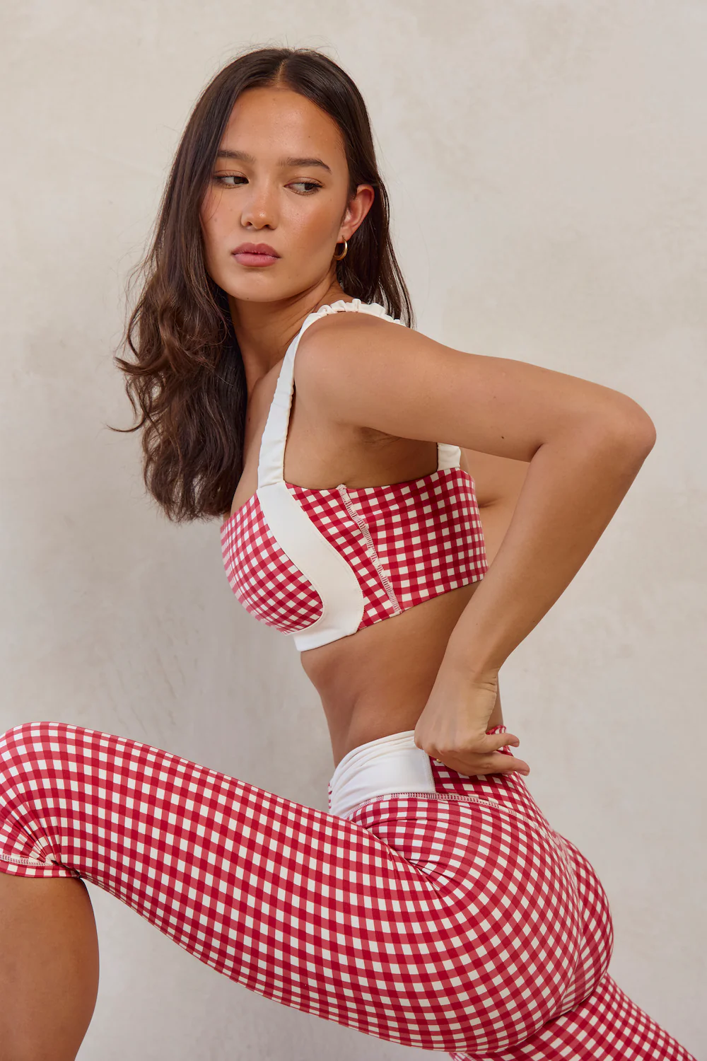 Astoria LUXE BALANCE Ruched Capri - Red Gingham - Image 3