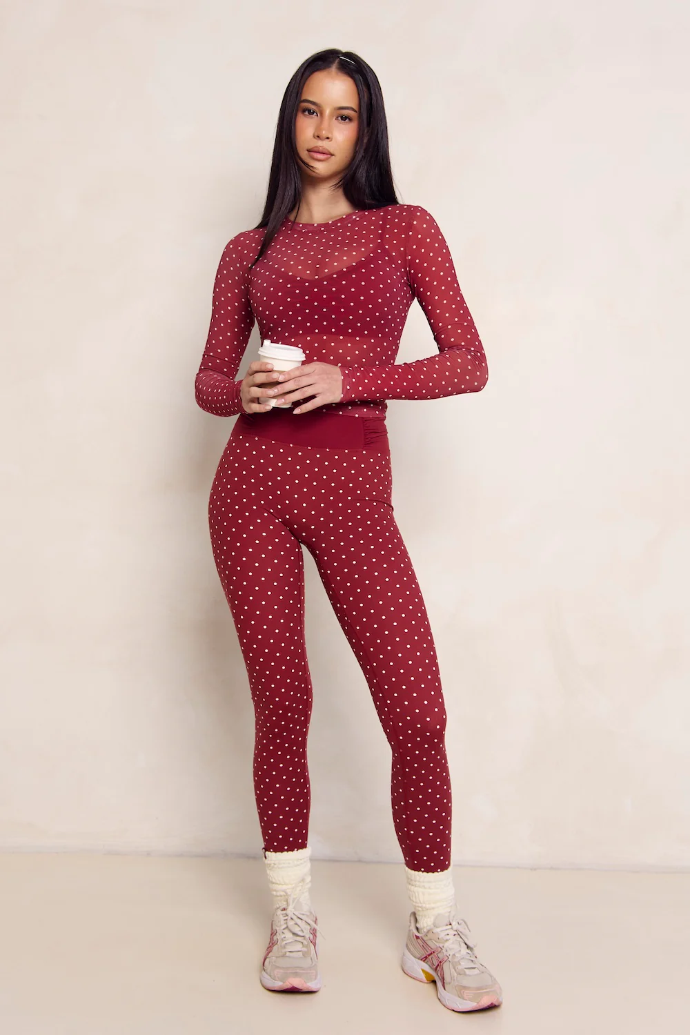 Astoria LUXE BALANCE Ruched Legging - Merlot Polka - Image 7