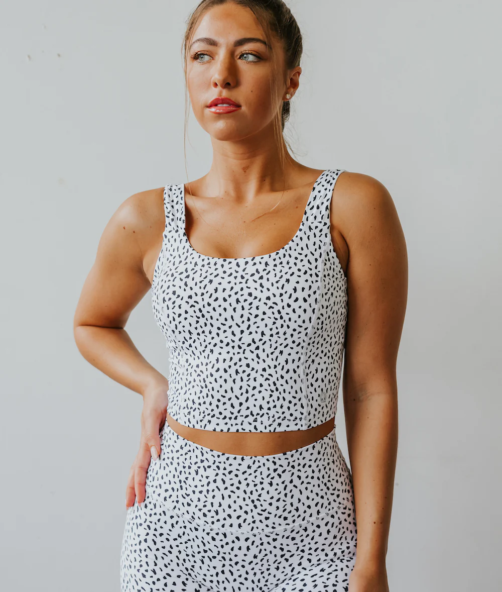 Astoria LUXE IGNITE Sports Crop - White Speckle - Image 2