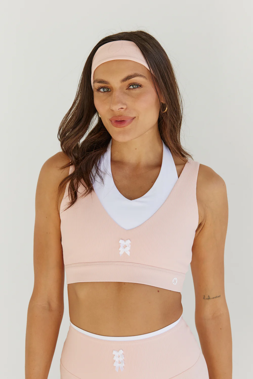 Astoria Seamless Ribbed Barre Sports Bra - Baby Pink - Image 4